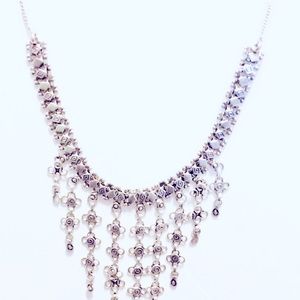 Earthbound Metal Necklace Silver Black 16.5 in.